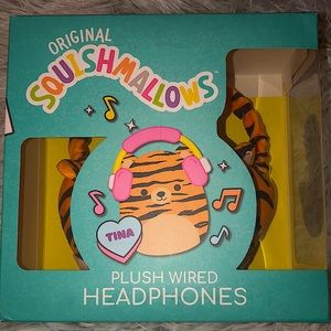 NIB SQUISHMALLOWS  Plush Wired Headphones - Tina